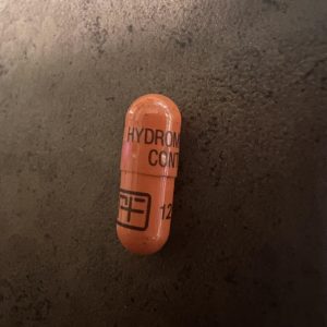 Hydromorph Contin 12 mg capsules front and back view Canada