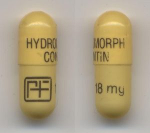 Hydromorph Contin 18 mg capsules front and back view Canada