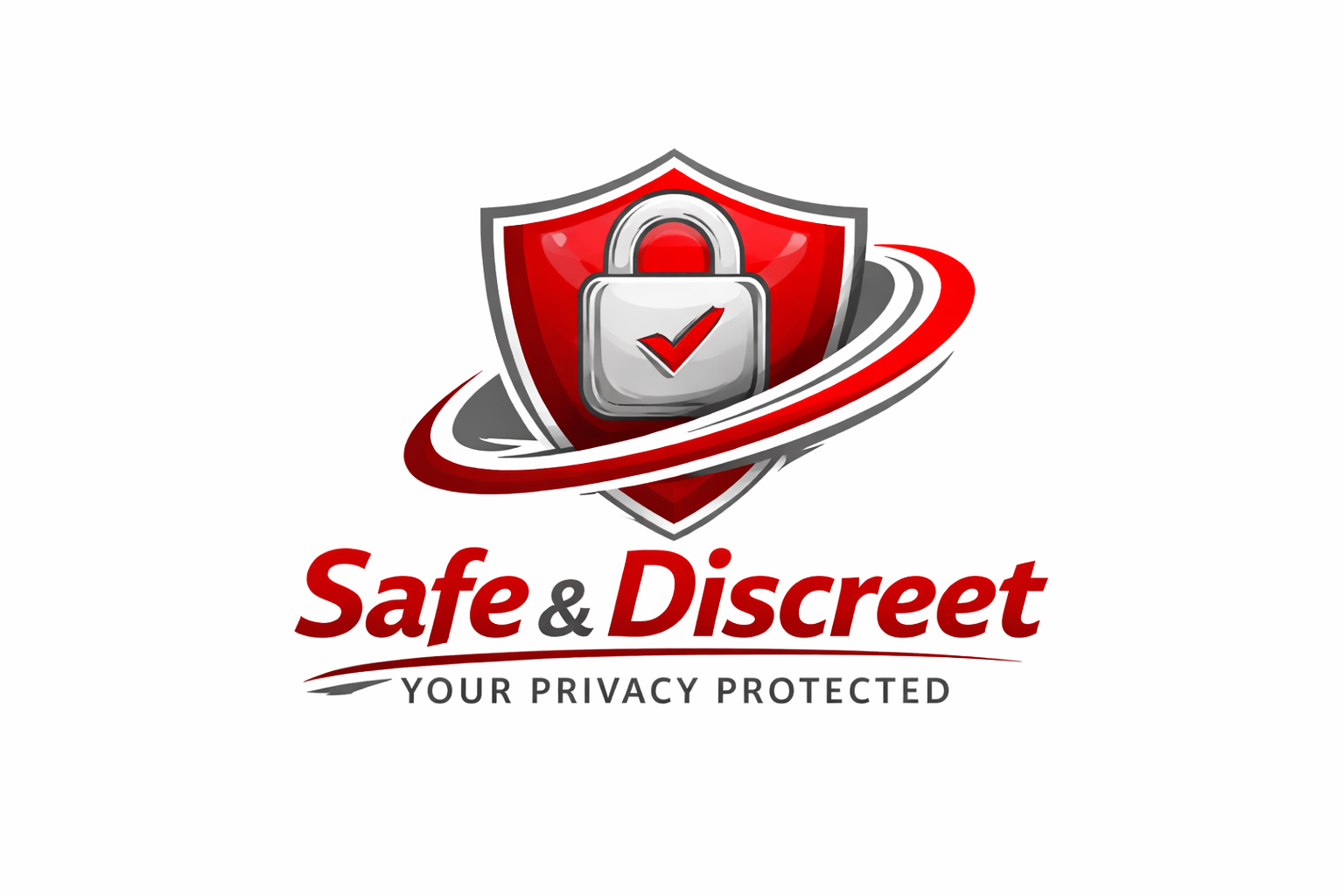 PainRx Canada Safe and Discreet logo featuring a red shield with a secure padlock and checkmark symbolizing privacy protection and secure ordering.