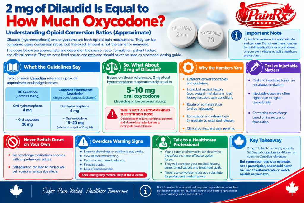 2 mg of Dilaudid Equal to How Much Oxycodone? Approximate Opioid Conversion Guide